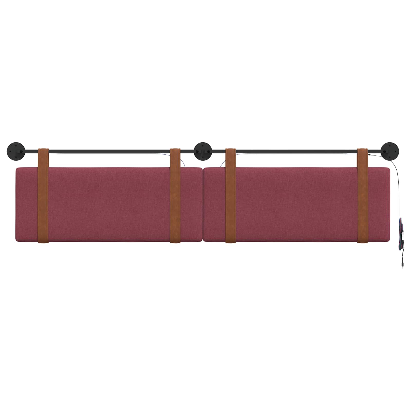 Hängendes Kopfteil Mit LED Licht Weinrot Antikes PU