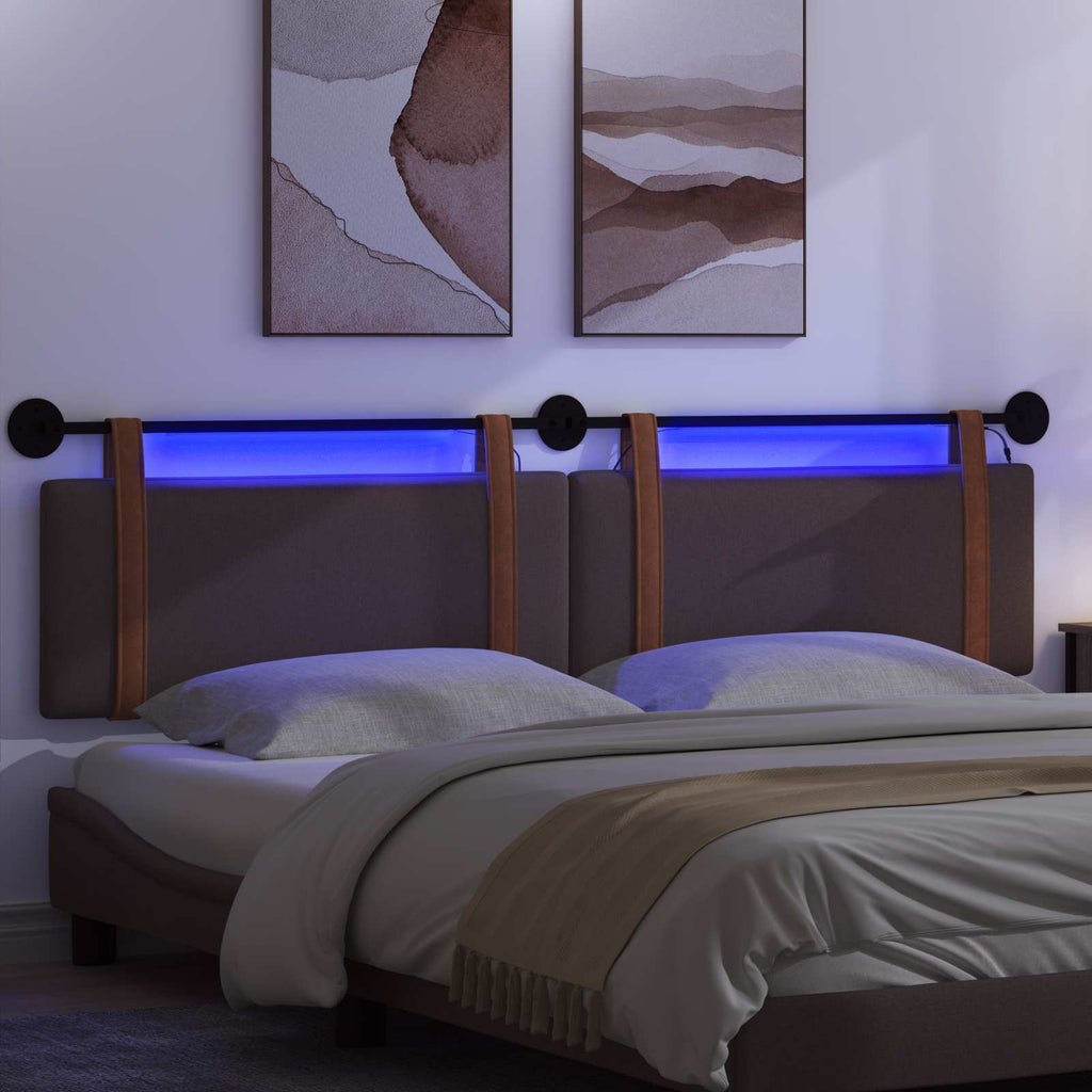 Hängendes Kopfteil Mit LED Licht Dunkelbraun Antikes PU