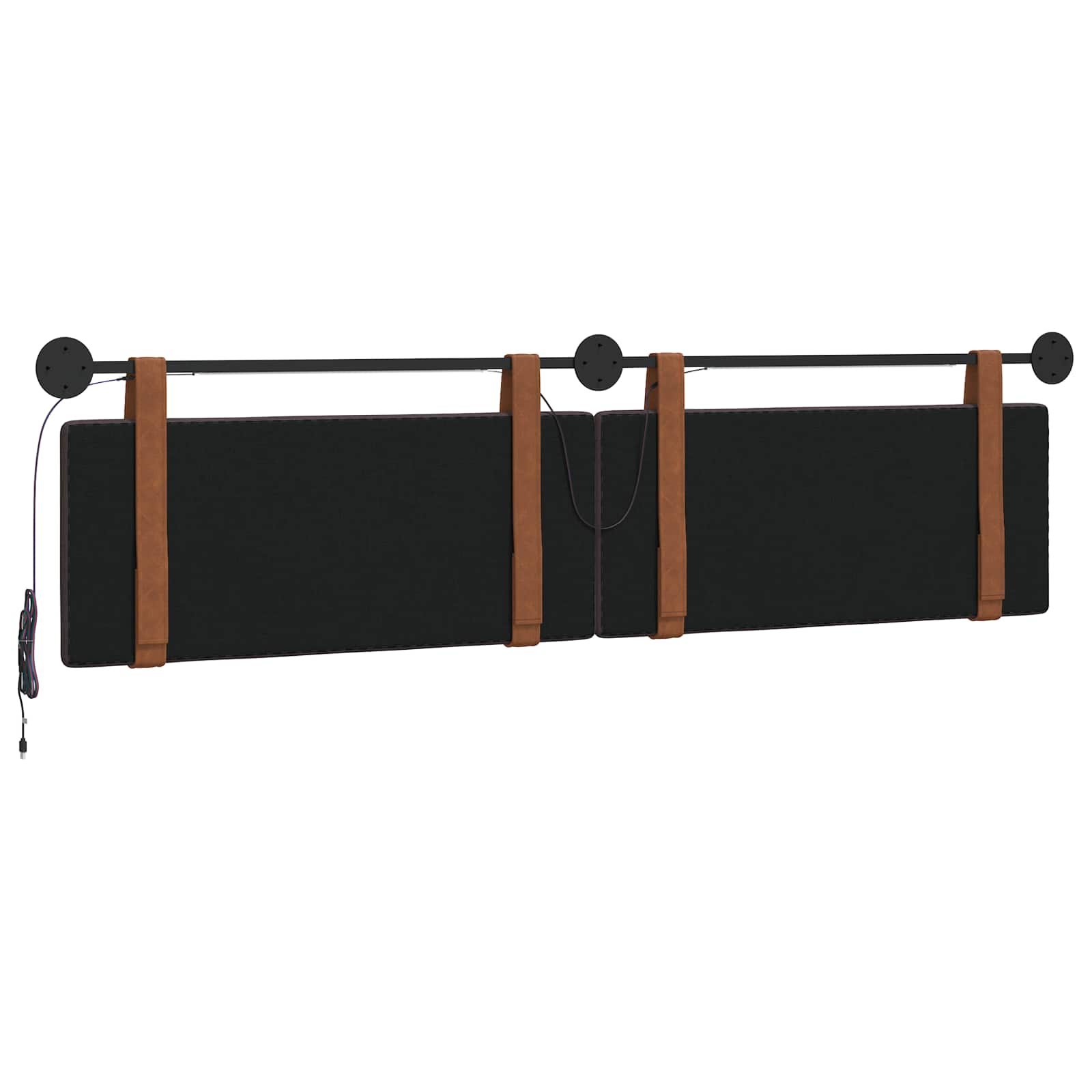 Hängendes Kopfteil Mit LED Licht Dunkelbraun Antikes PU