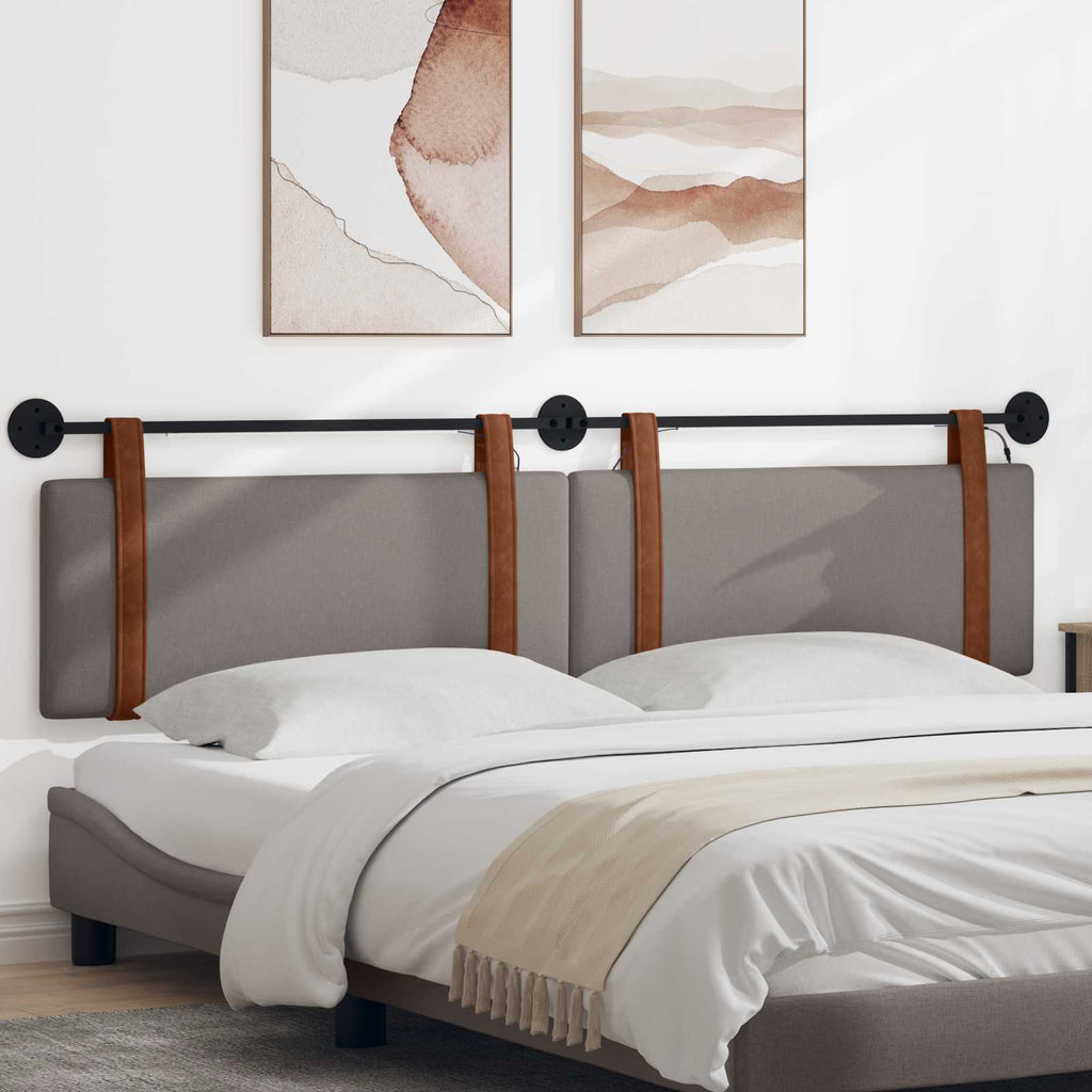 Hängendes Kopfteil Mit LED Licht Taupe Antikes PU