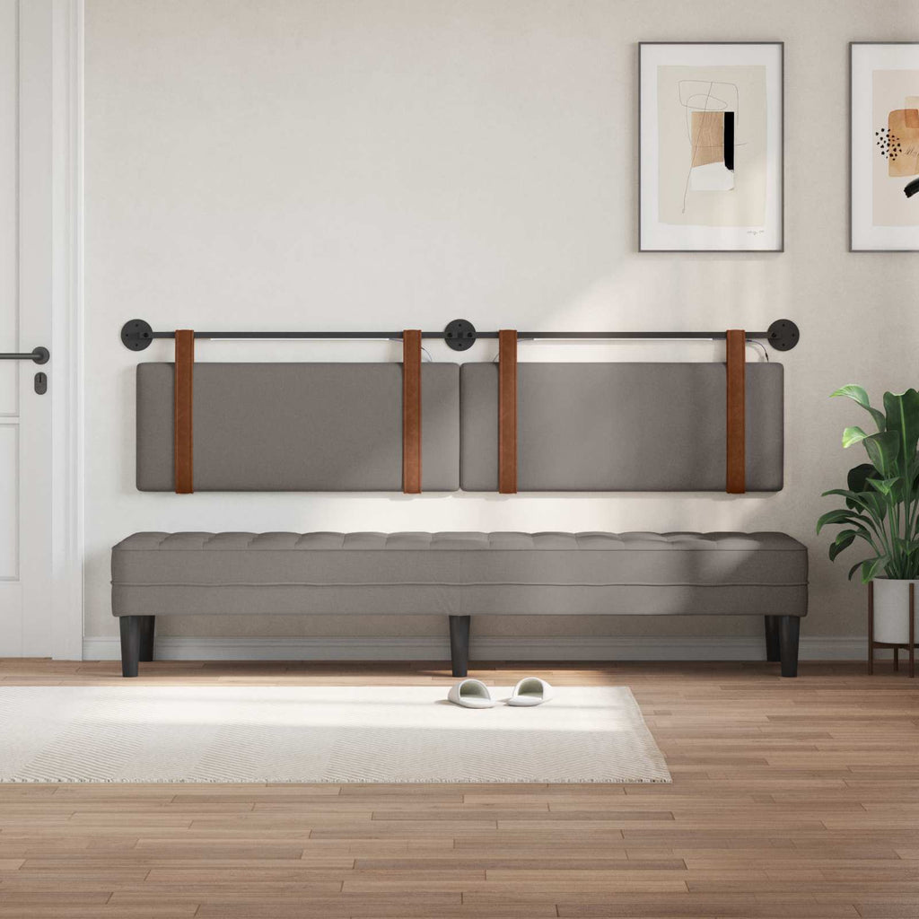 Hängendes Kopfteil Mit LED Licht Taupe Antikes PU