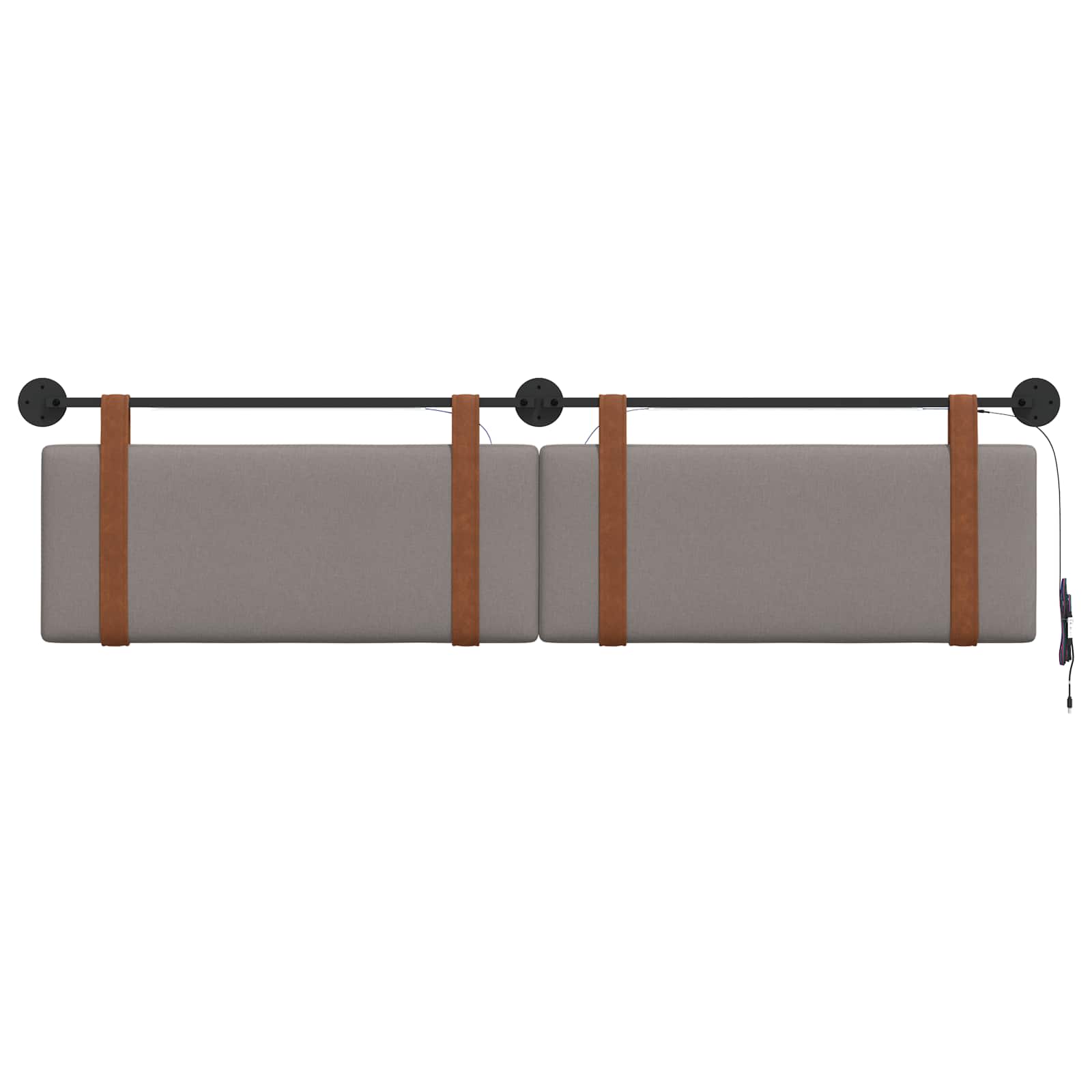 Hängendes Kopfteil Mit LED Licht Taupe Antikes PU
