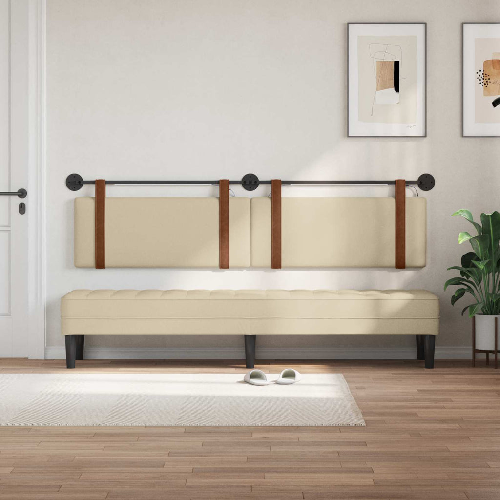 Hängendes Kopfteil Mit LED Licht Creme Antikes PU
