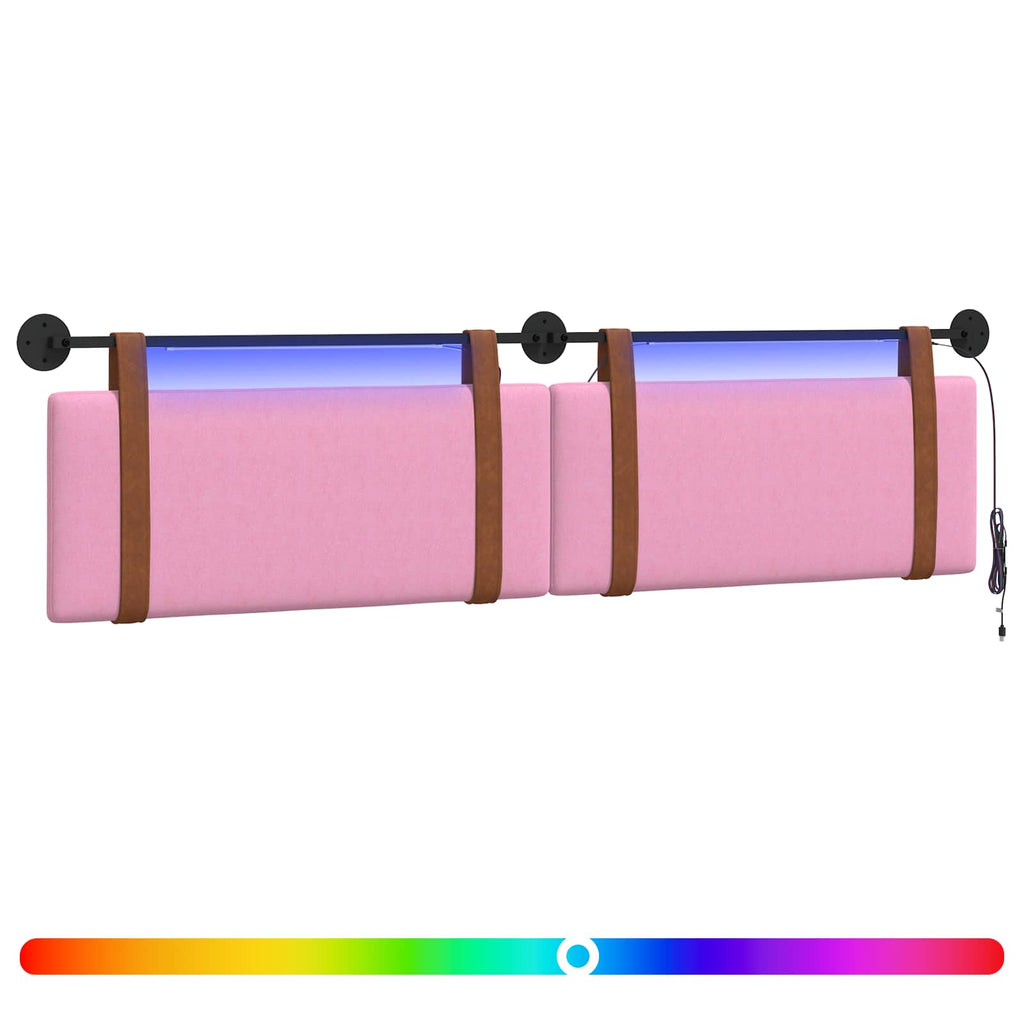 Hängendes Kopfteil Mit LED Licht Rosa Antikes PU