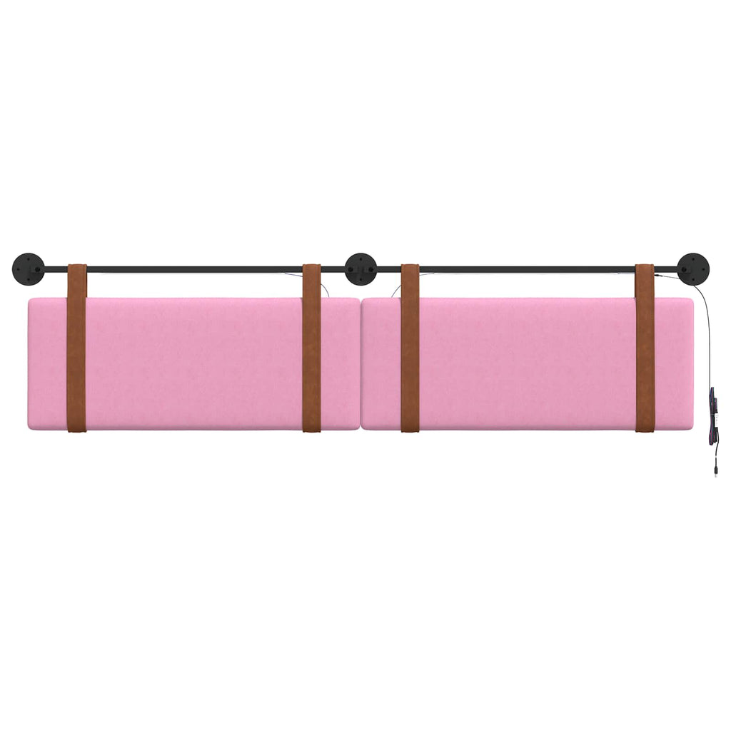 Hängendes Kopfteil Mit LED Licht Rosa Antikes PU
