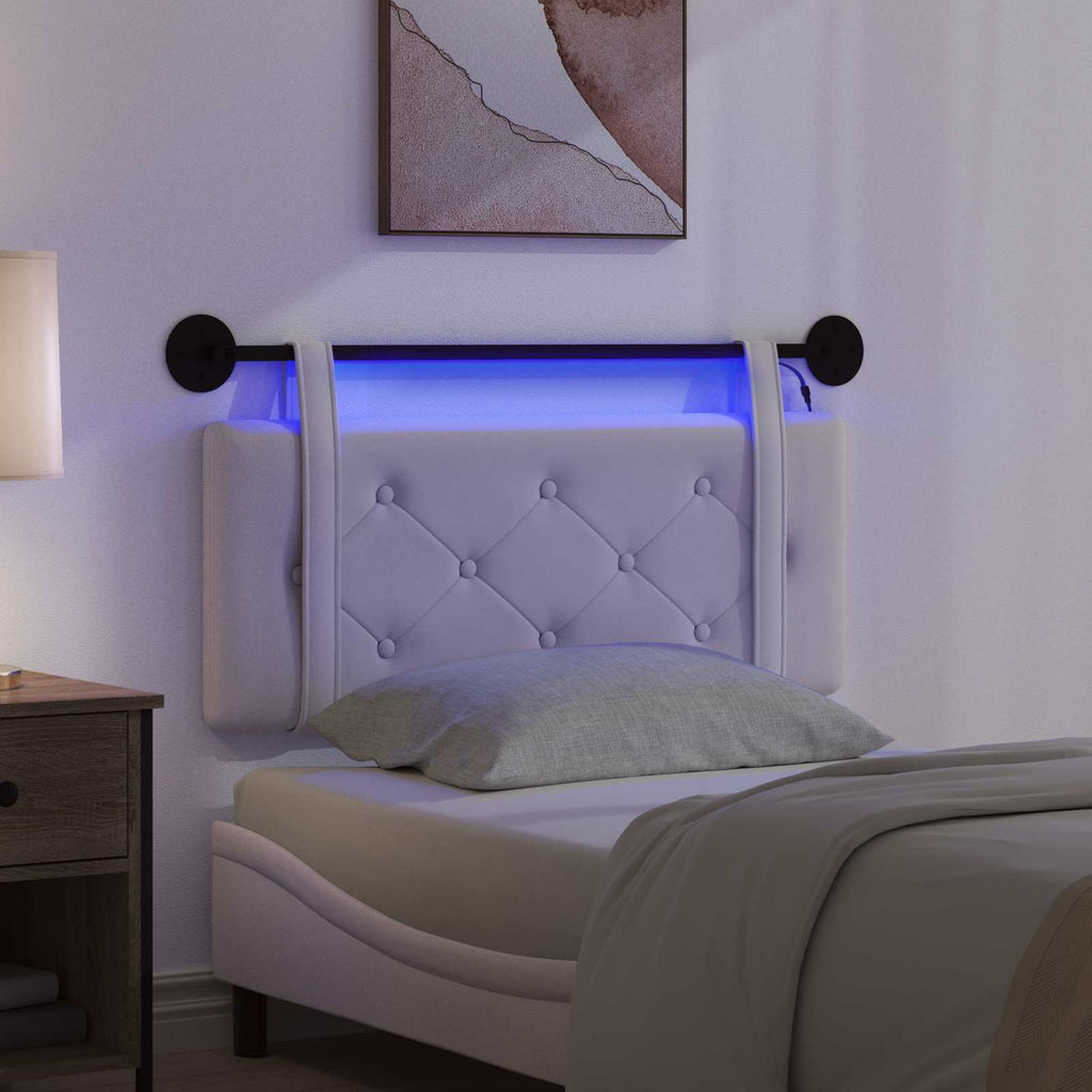 Hängendes Kopfteil Mit LED Licht Creme Samt