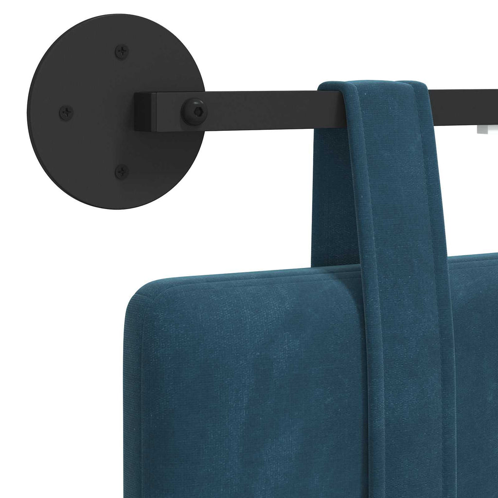 Hängendes Kopfteil Mit LED Licht Blau Samt