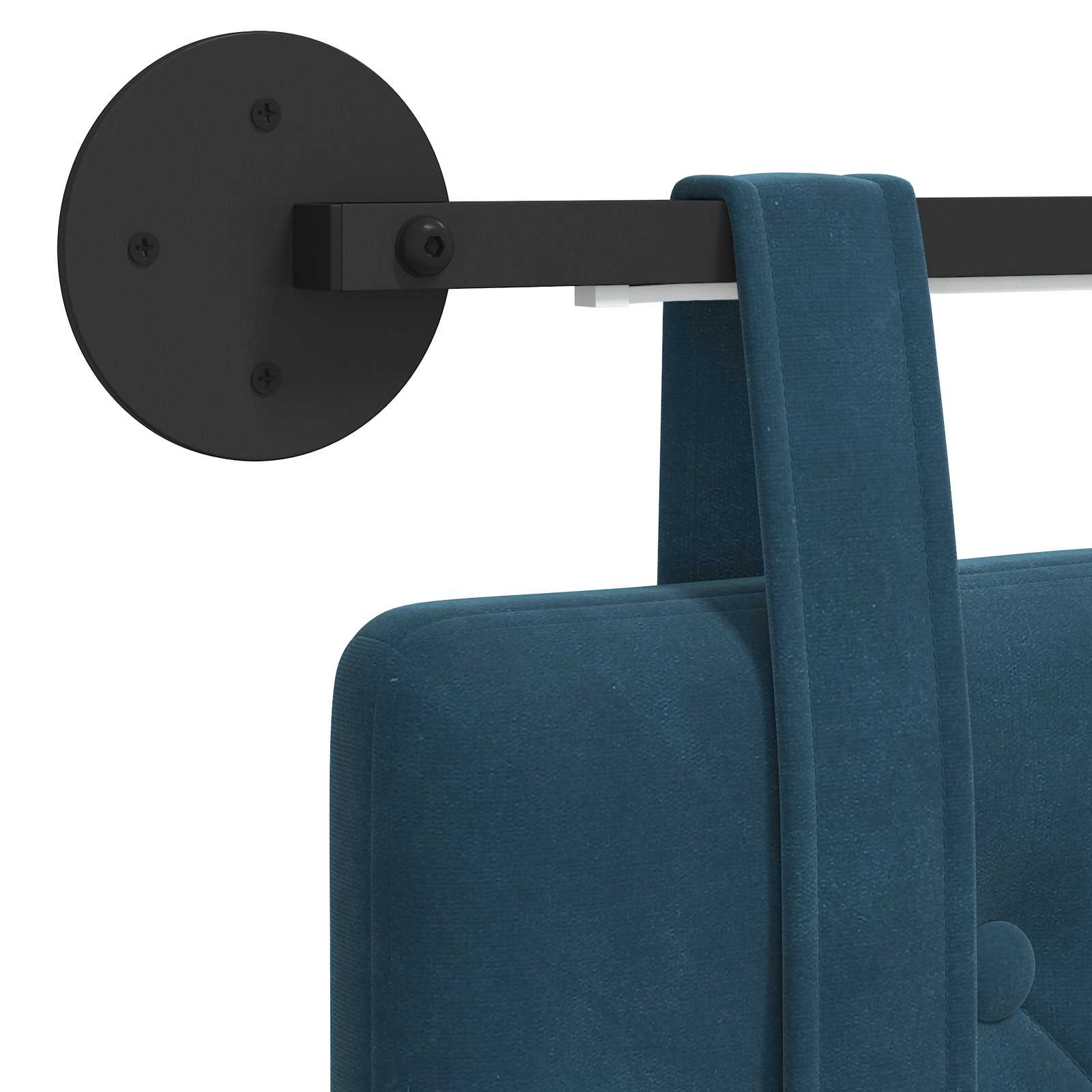 Hängendes Kopfteil Mit LED Licht Blau Samt