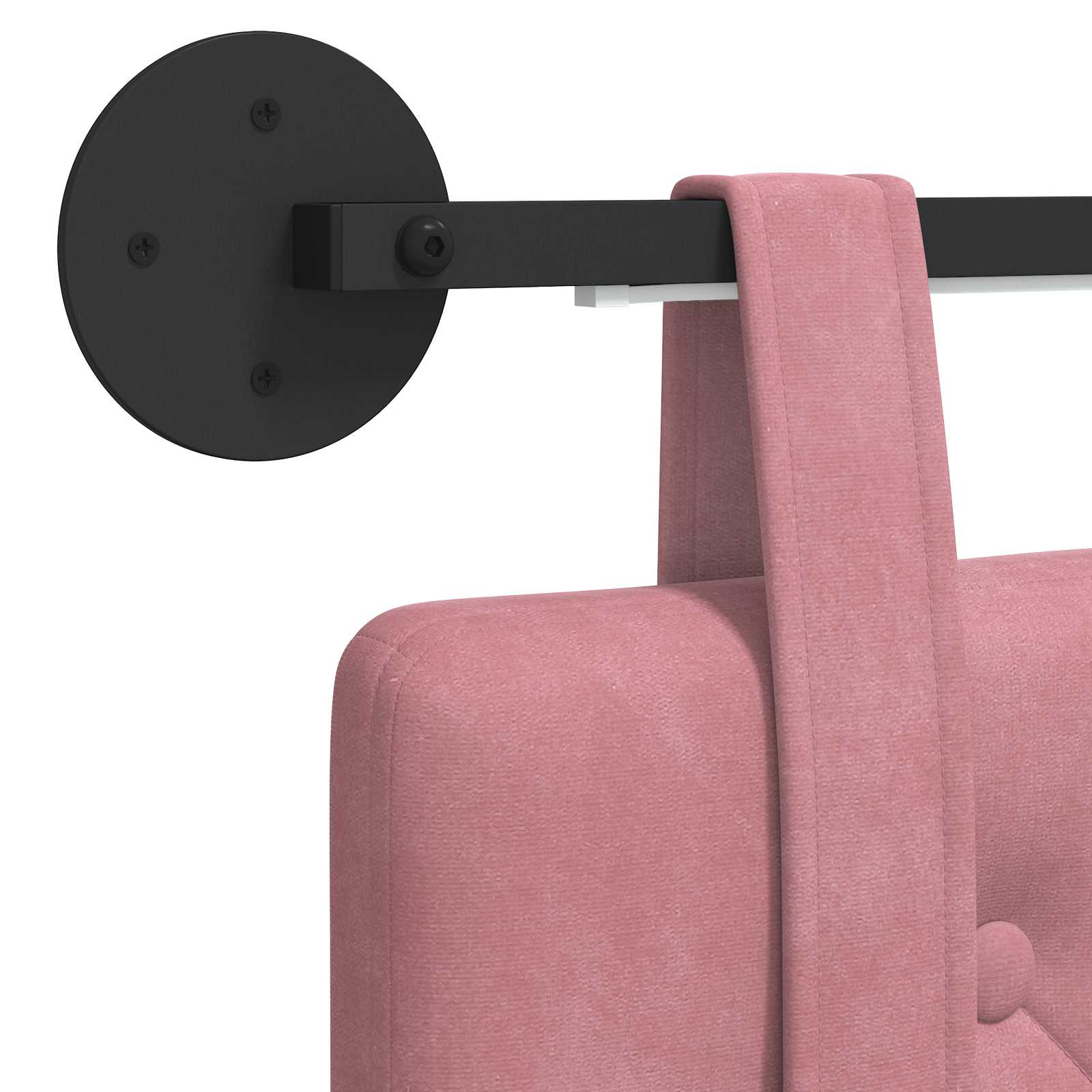 Hängendes Kopfteil Mit LED Licht Rosa Samt