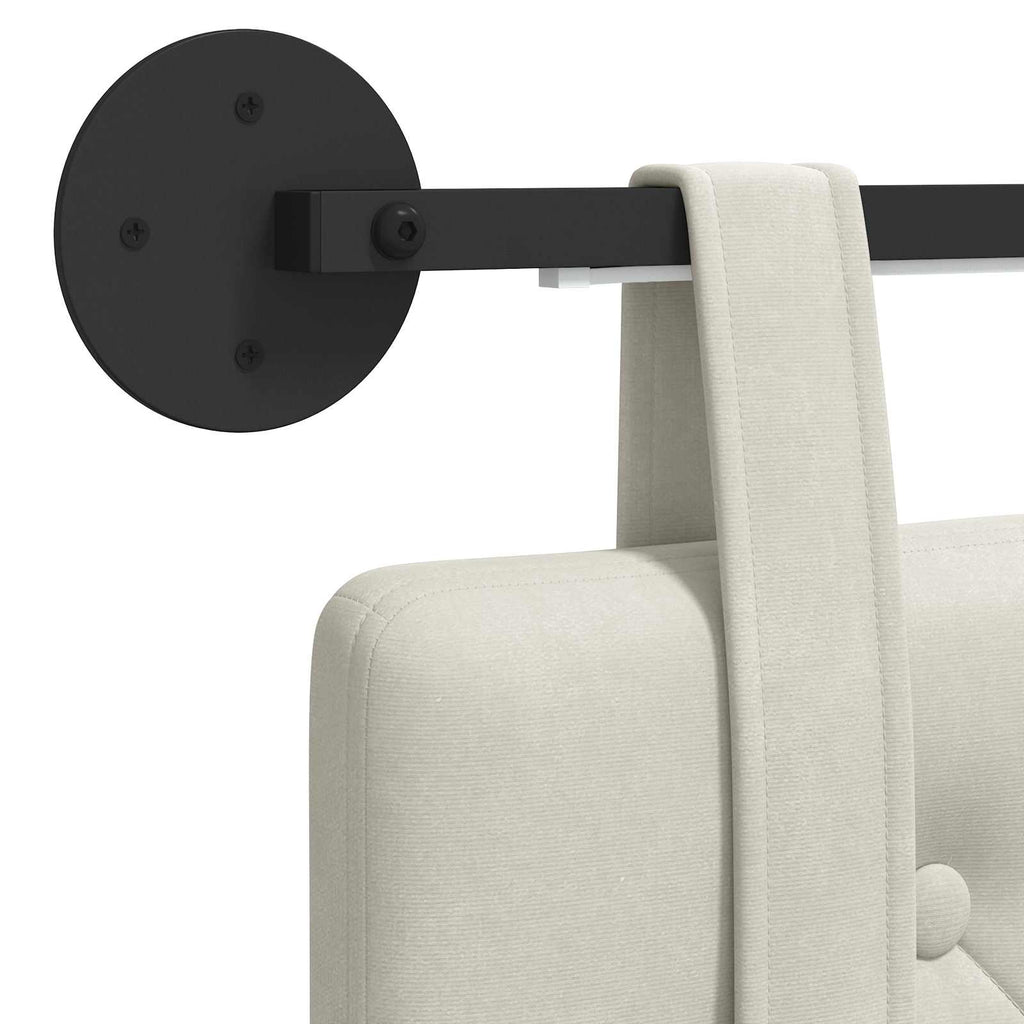 Hängendes Kopfteil Mit LED Licht Creme Samt