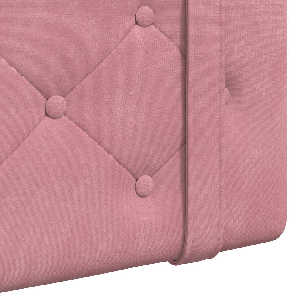 Hängendes Kopfteil Mit LED Licht Rosa Samt
