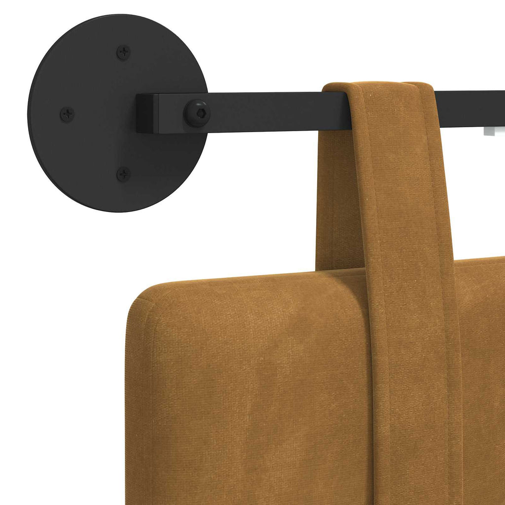 Hängendes Kopfteil Mit LED Licht Braun Samt