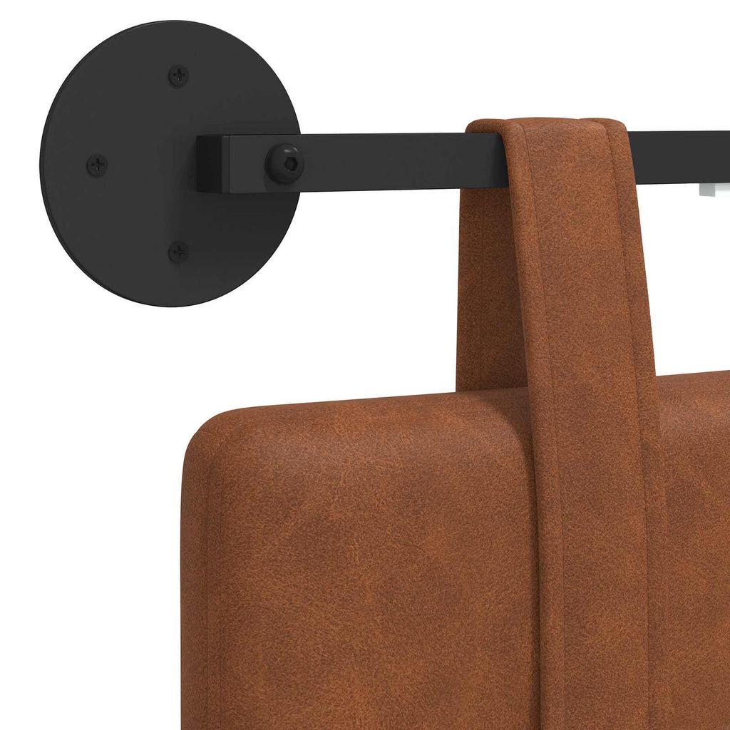 Hängendes Kopfteil Mit LED Licht Braun Antikes PU