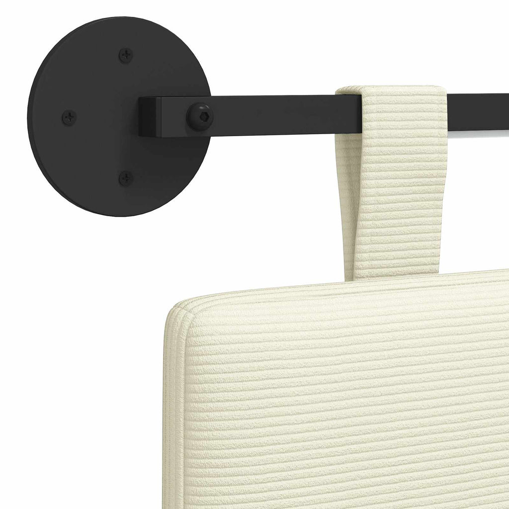 Hängendes Kopfteil Mit LED Licht Creme Cordstoff