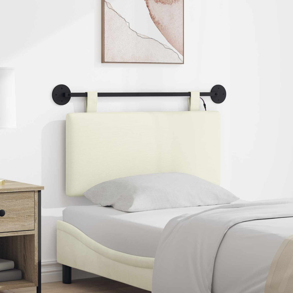 Hängendes Kopfteil Mit LED Licht Creme Cordstoff
