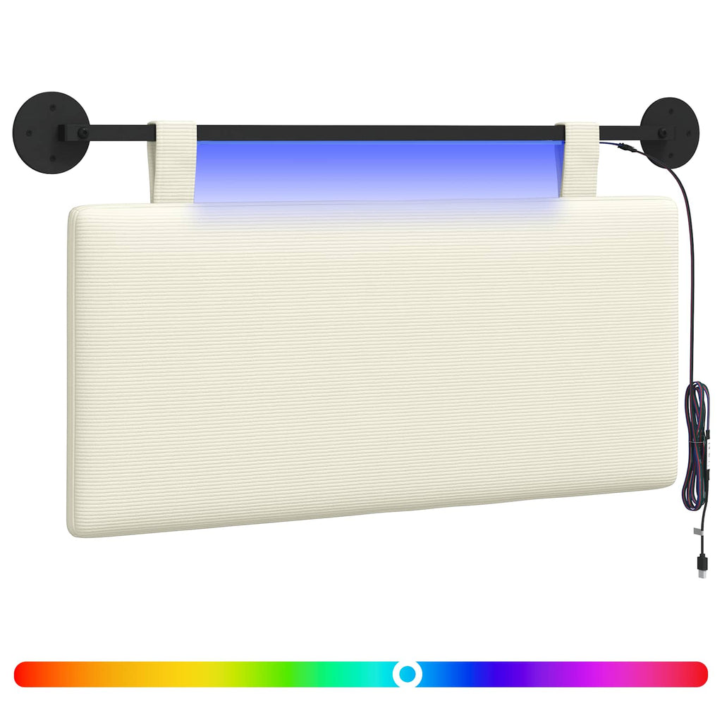 Hängendes Kopfteil Mit LED Licht Creme Cordstoff