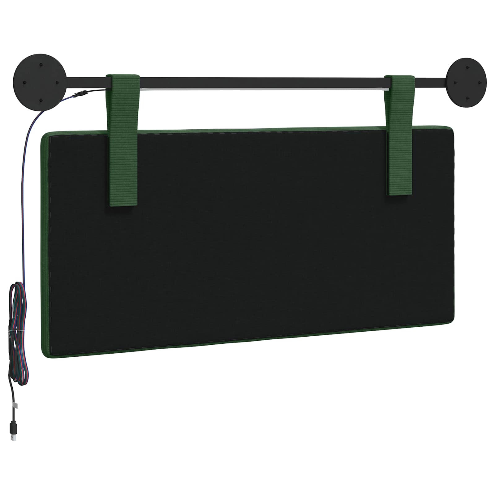 Hängendes Kopfteil Mit LED Licht Dschungelgrün Cordstoff