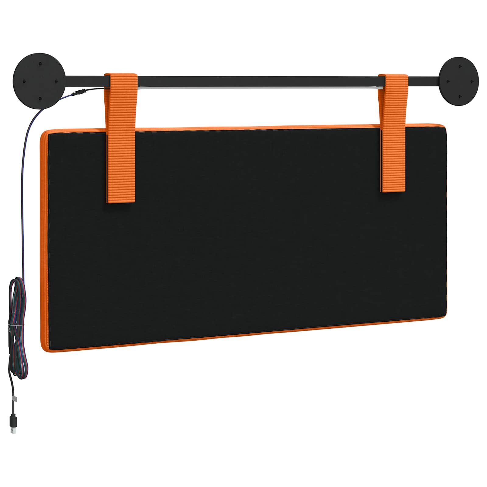 Hängendes Kopfteil Mit LED Licht Orange Cordstoff