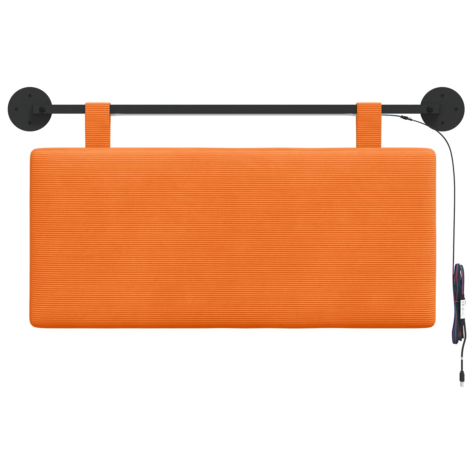 Hängendes Kopfteil Mit LED Licht Orange Cordstoff