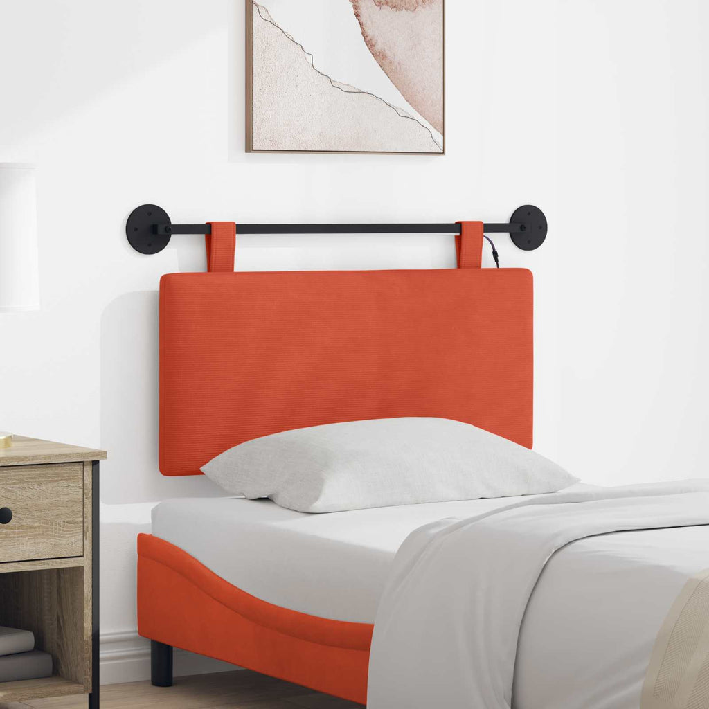 Hängendes Kopfteil Mit LED Licht Rot-Orange Cordstoff