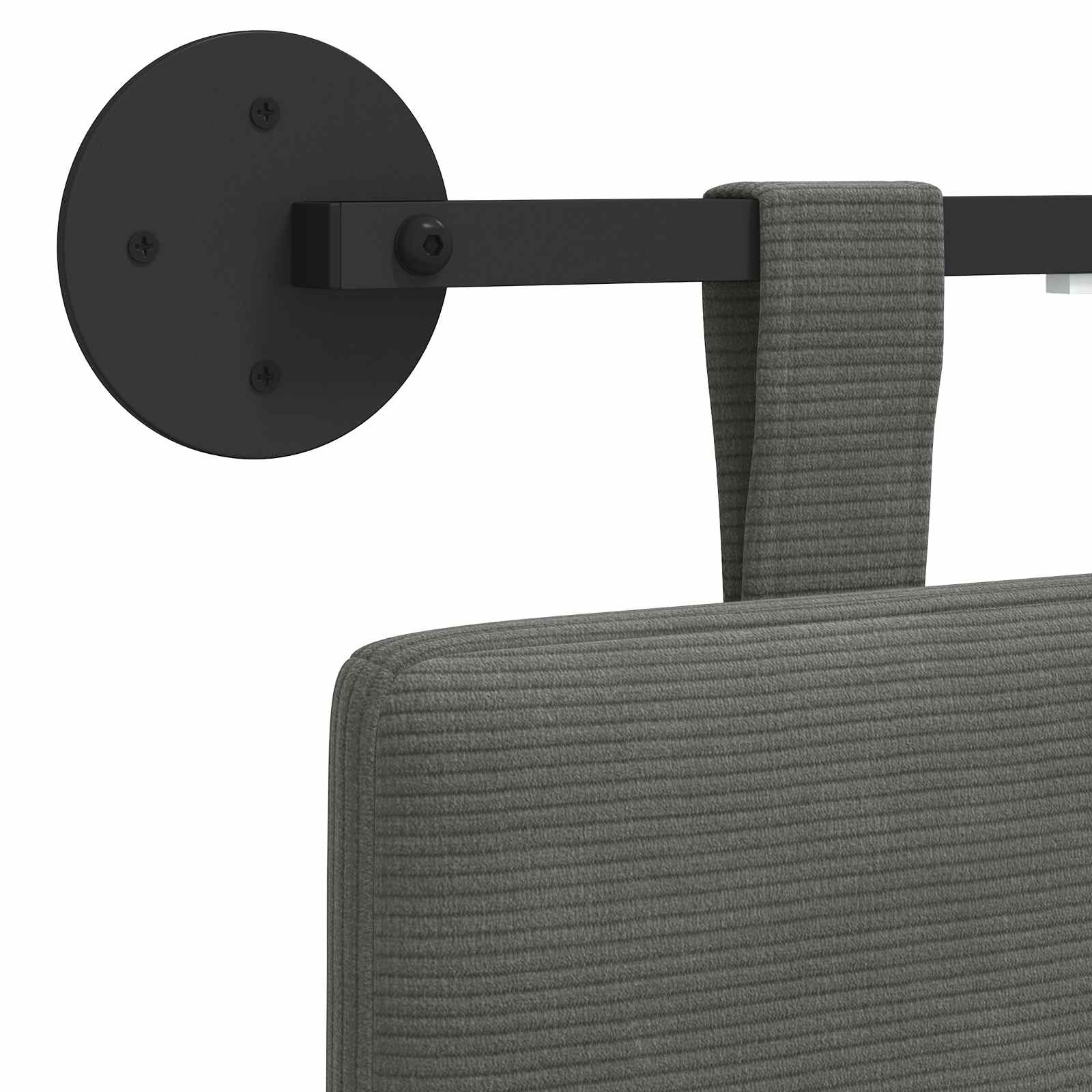 Hängendes Kopfteil Mit LED Licht Dunkelgrau Cordstoff