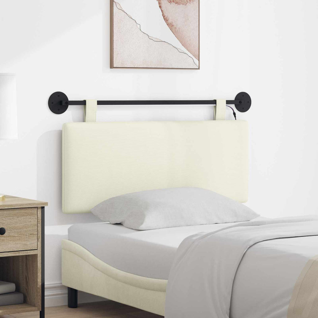 Hängendes Kopfteil Mit LED Licht Creme Cordstoff