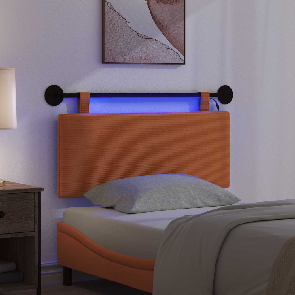 Hängendes Kopfteil Mit LED Licht Orange Cordstoff