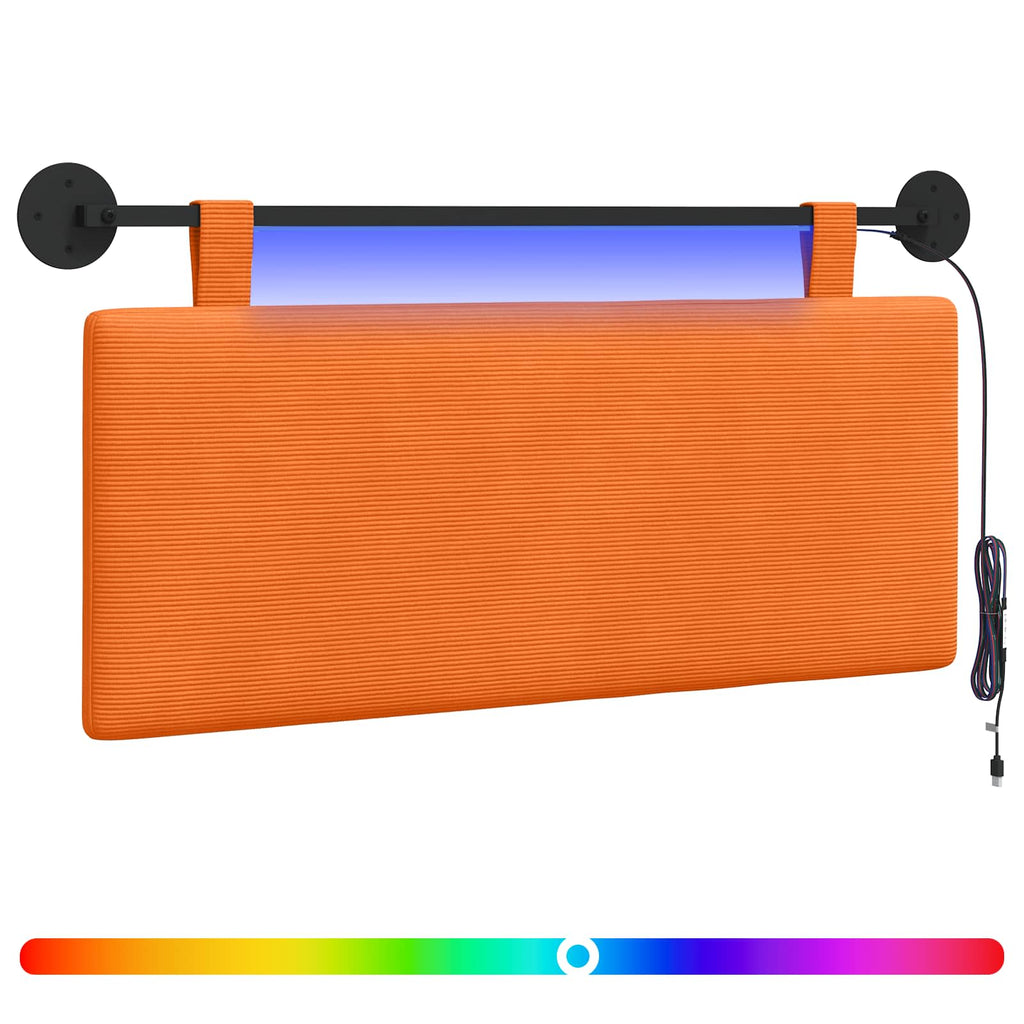 Hängendes Kopfteil Mit LED Licht Orange Cordstoff