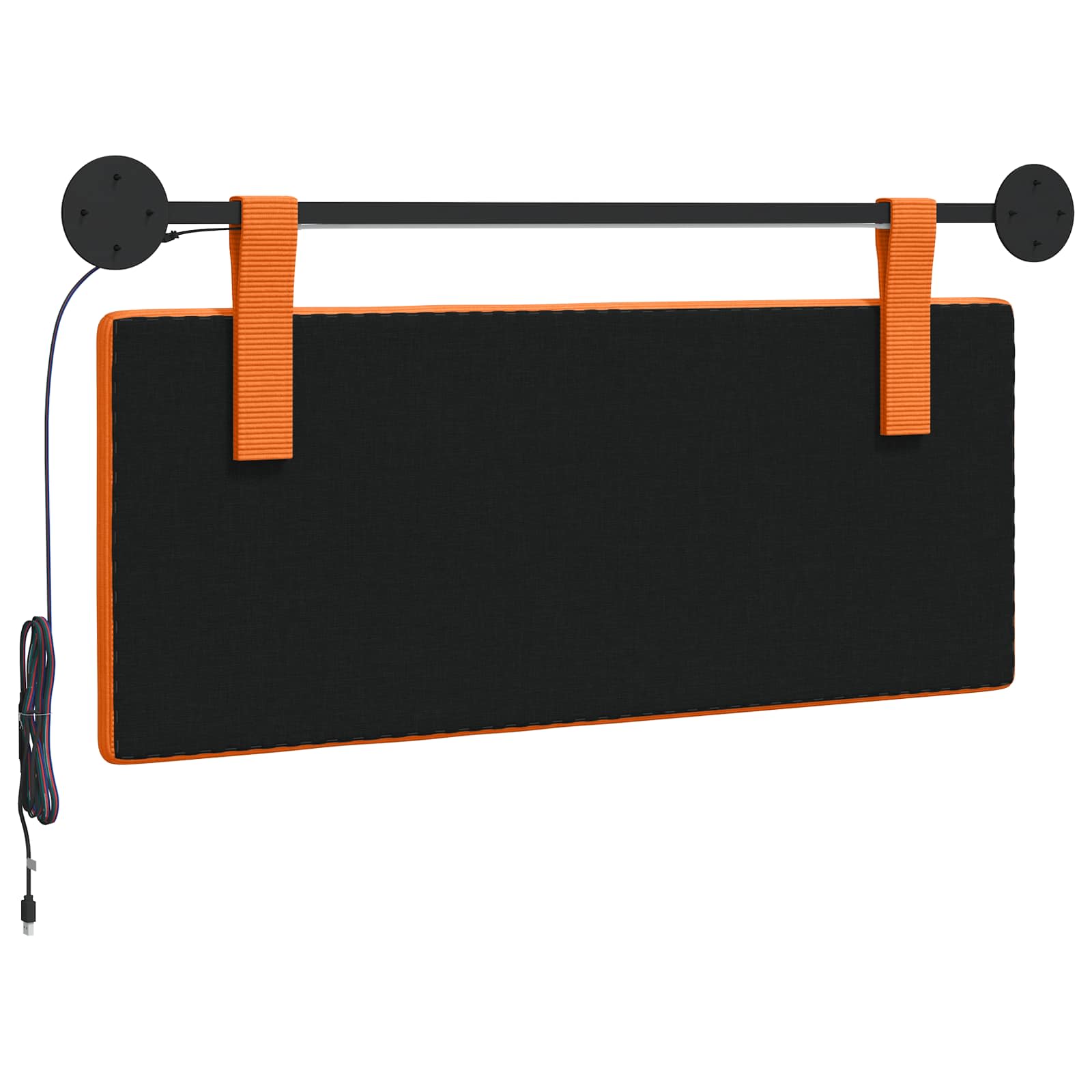 Hängendes Kopfteil Mit LED Licht Orange Cordstoff