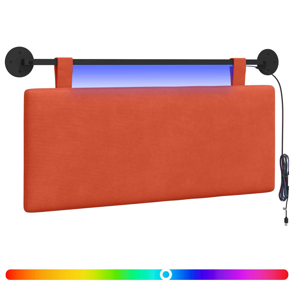 Hängendes Kopfteil Mit LED Licht Rot-Orange Cordstoff