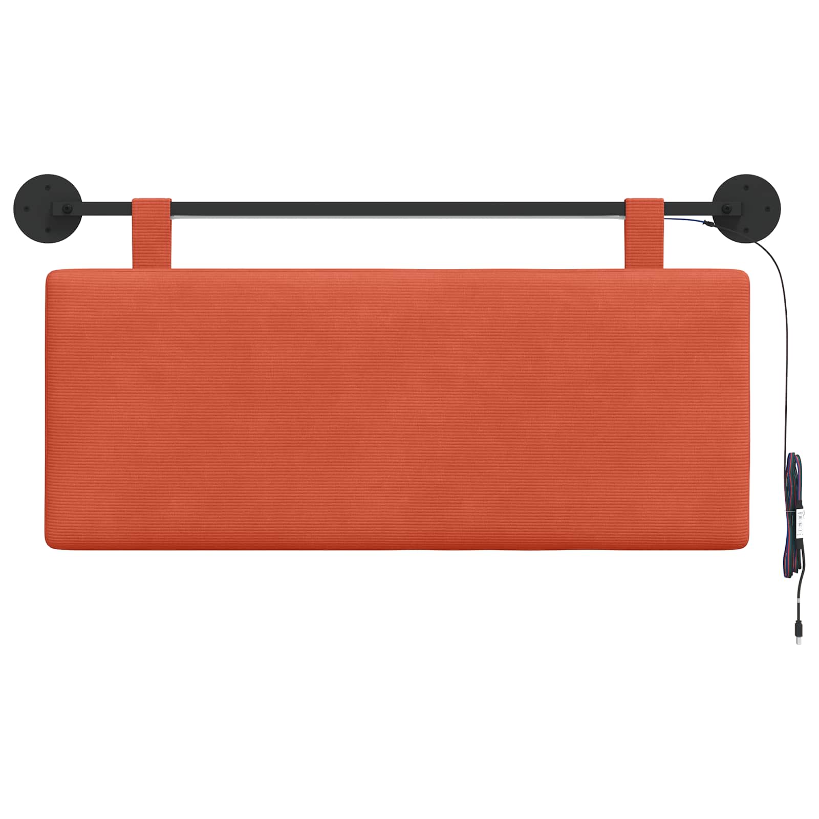 Hängendes Kopfteil Mit LED Licht Rot-Orange Cordstoff
