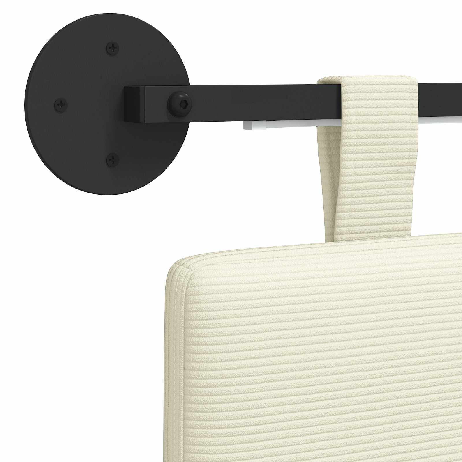 Hängendes Kopfteil Mit LED Licht Creme Cordstoff