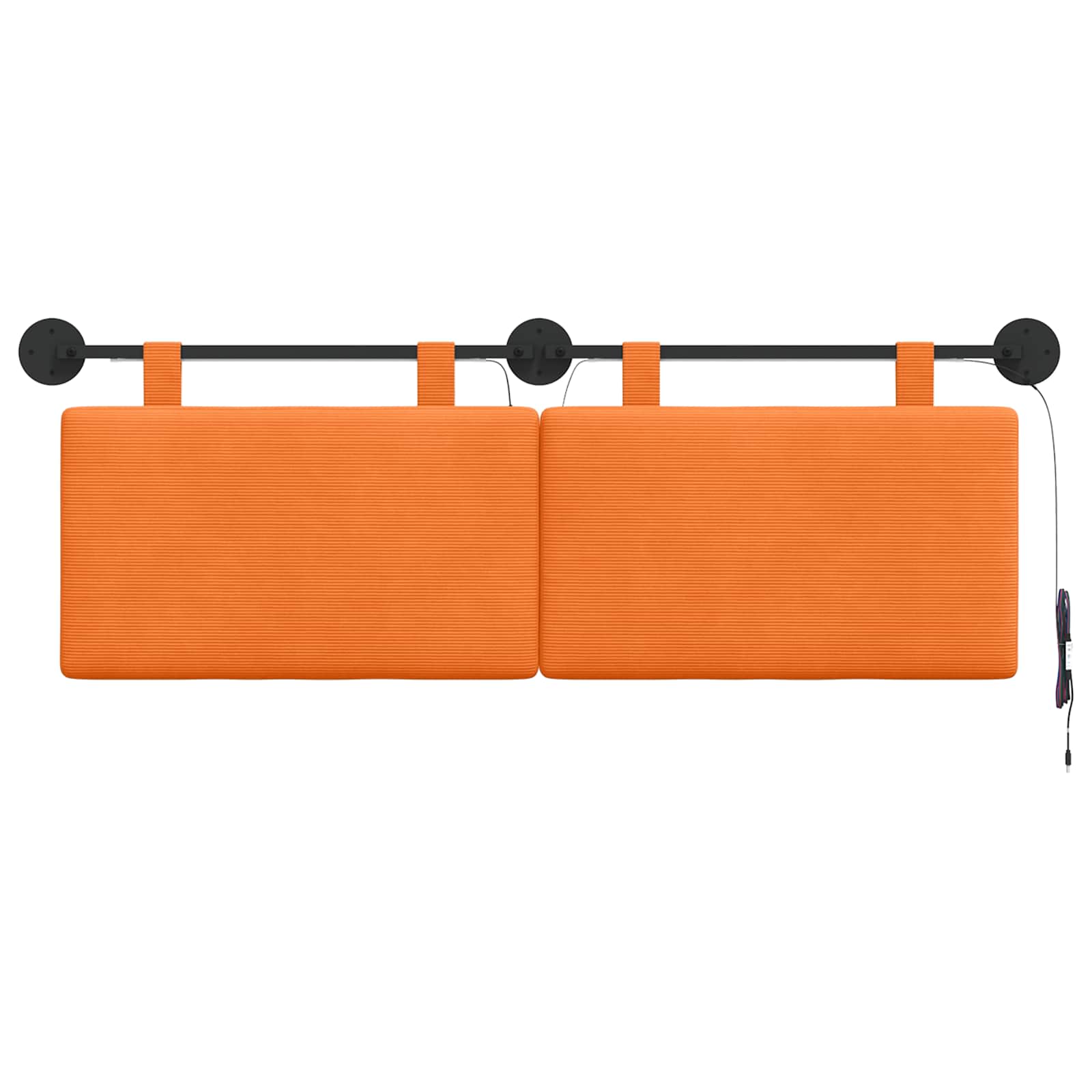 Hängendes Kopfteil Mit LED Licht Orange Cordstoff