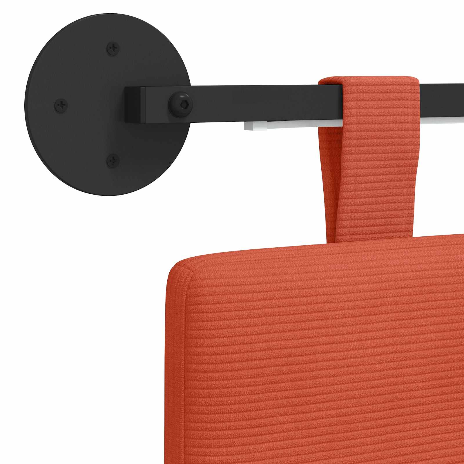 Hängendes Kopfteil Mit LED Licht Rot-Orange Cordstoff