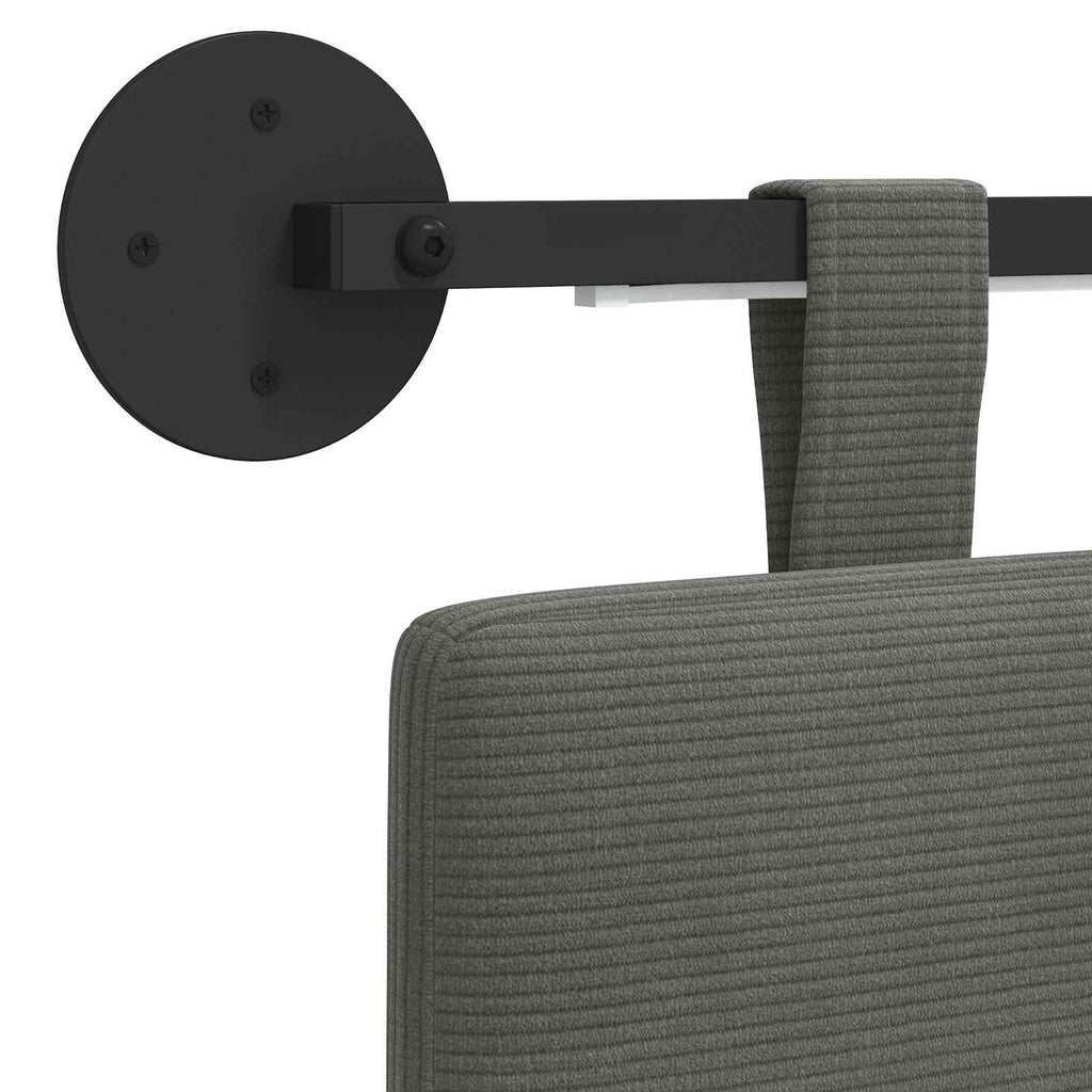 Hängendes Kopfteil Mit LED Licht Dunkelgrau Cordstoff