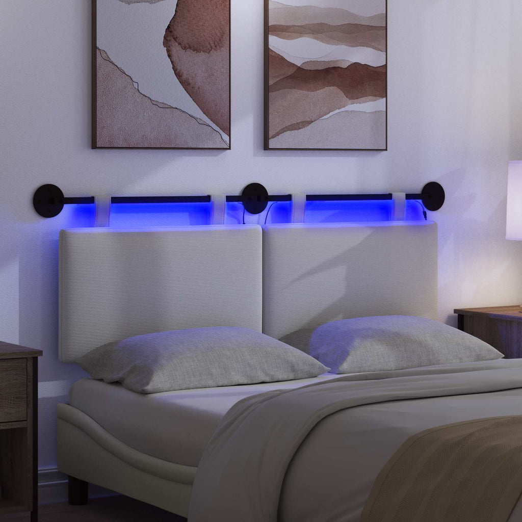 Hängendes Kopfteil Mit LED Licht Creme Cordstoff