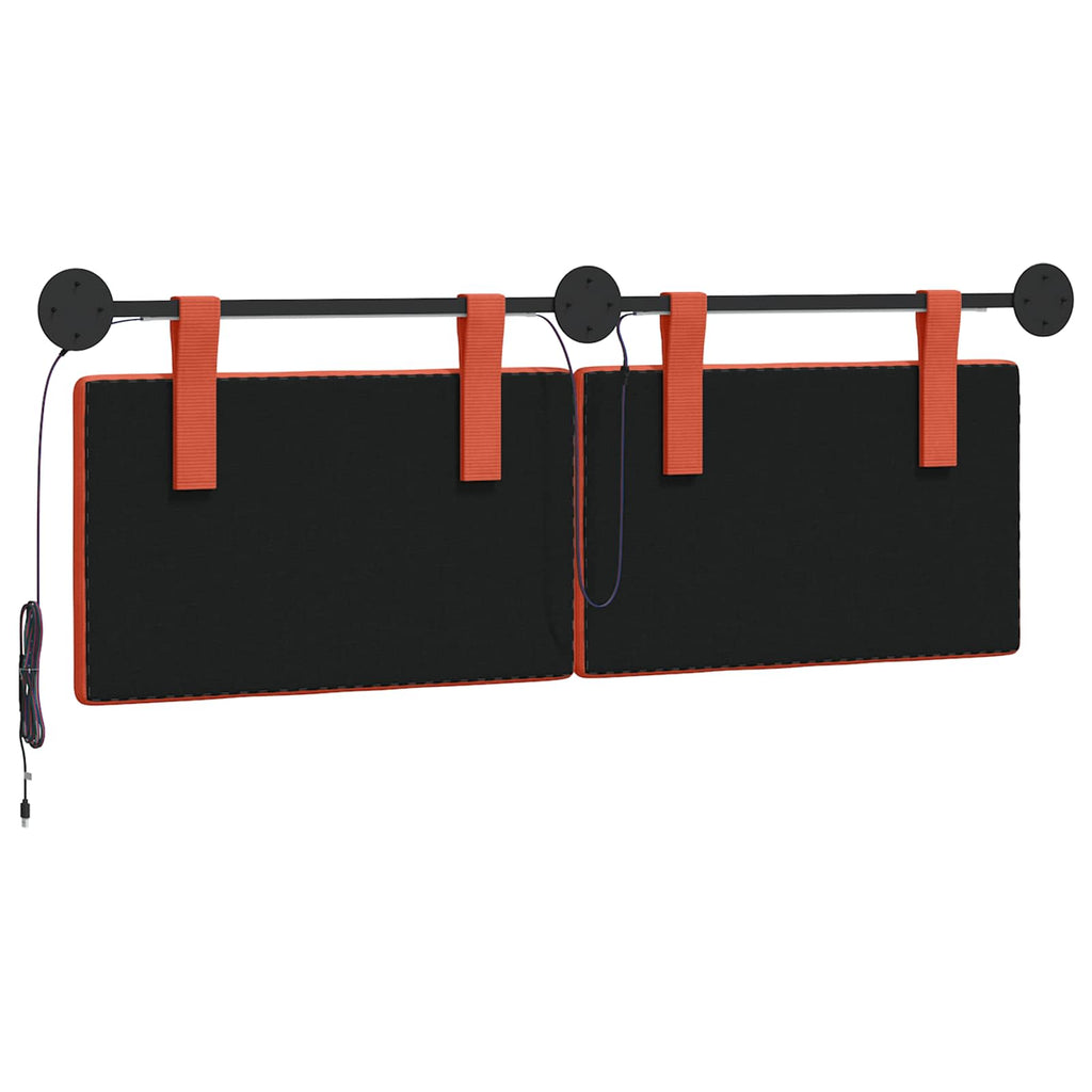 Hängendes Kopfteil Mit LED Licht Rot-Orange Cordstoff