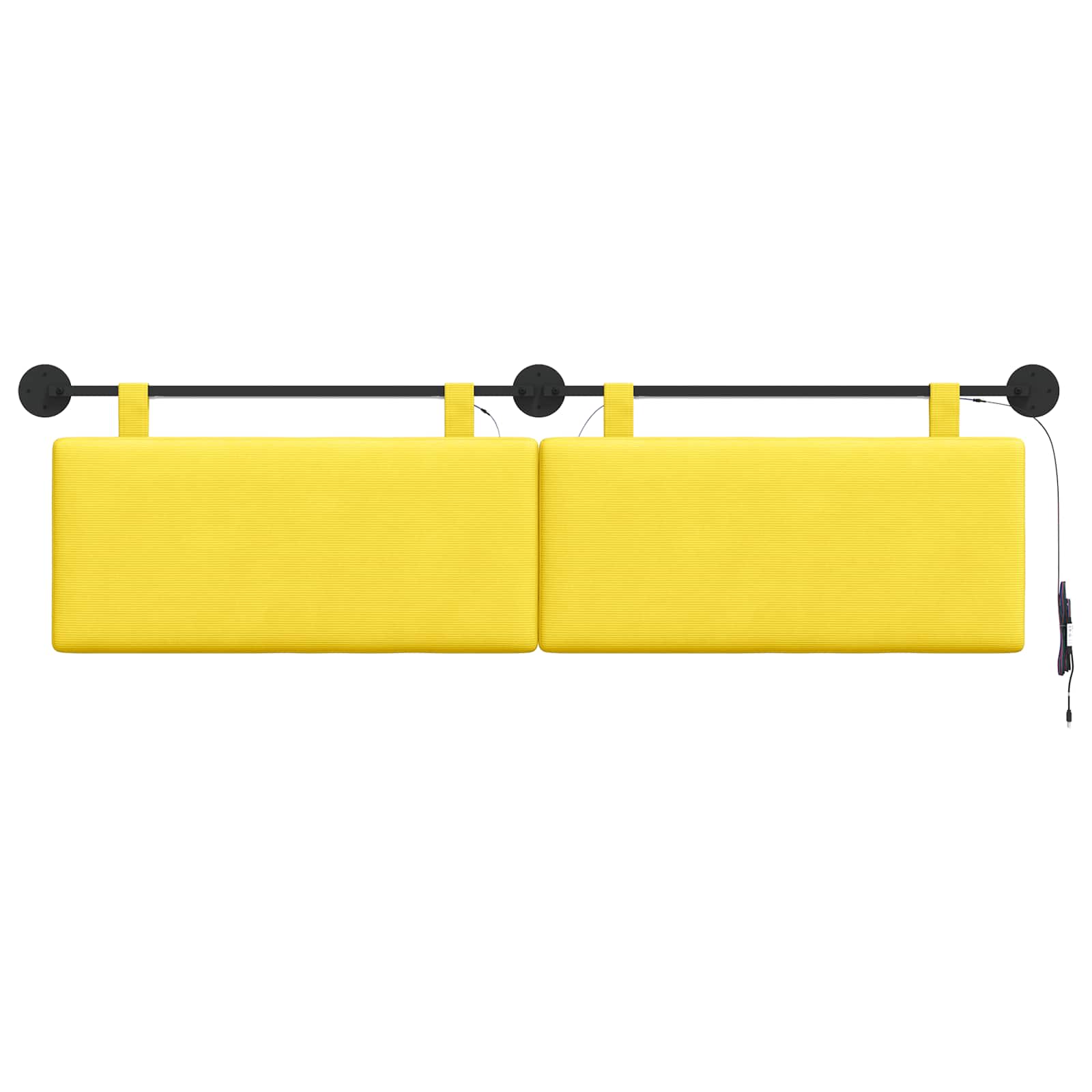 Hängendes Kopfteil Mit LED Licht Helles Gelb Cordstoff