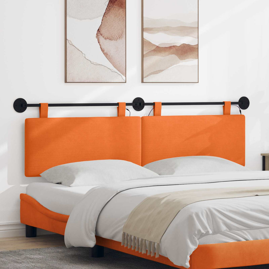 Hängendes Kopfteil Mit LED Licht Orange Cordstoff