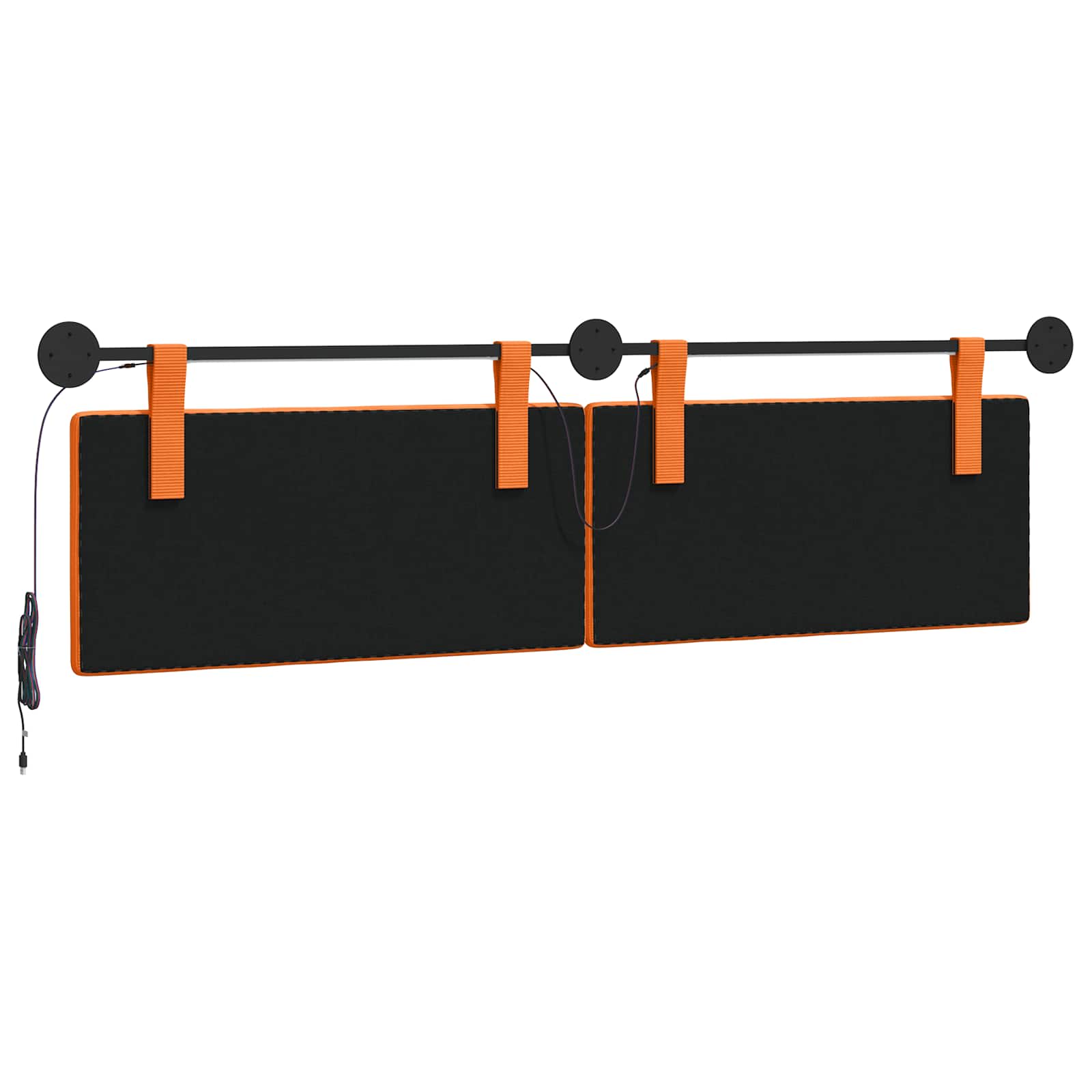 Hängendes Kopfteil Mit LED Licht Orange Cordstoff