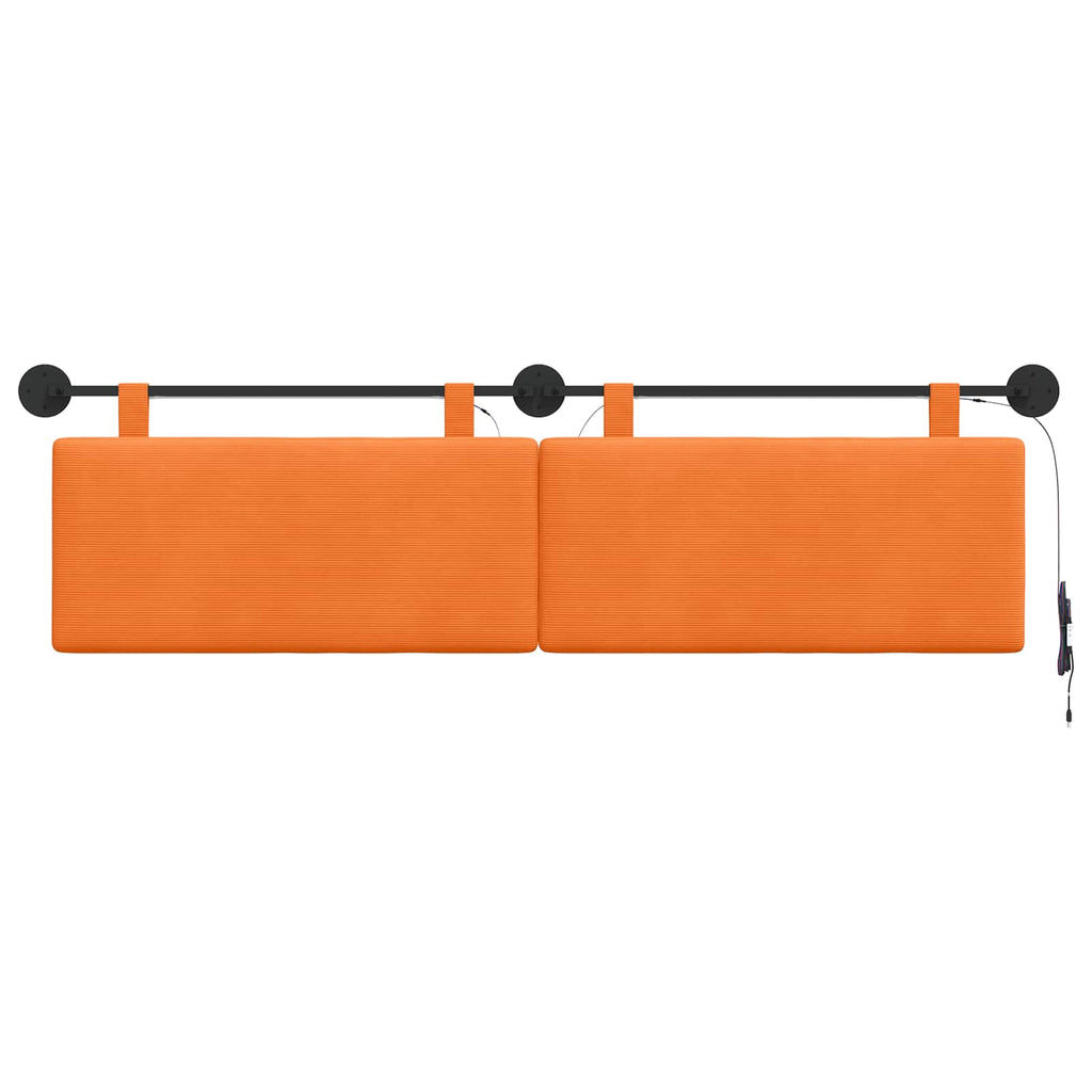 Hängendes Kopfteil Mit LED Licht Orange Cordstoff