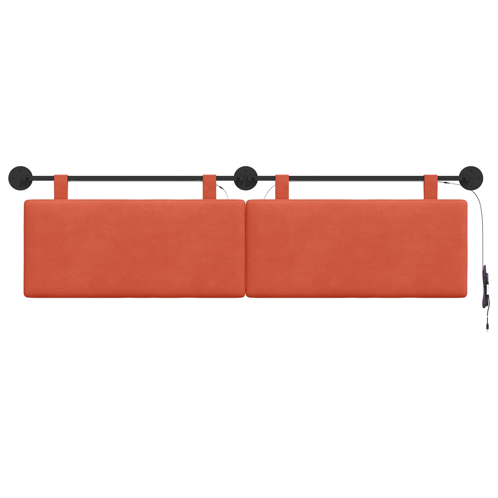Hängendes Kopfteil Mit LED Licht Rot-Orange Cordstoff