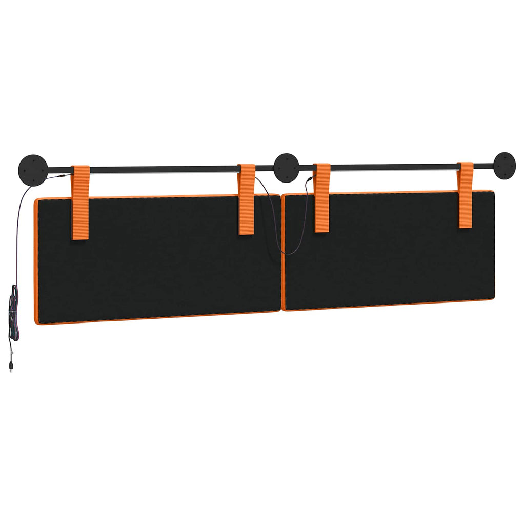 Hängendes Kopfteil Mit LED Licht Orange Cordstoff