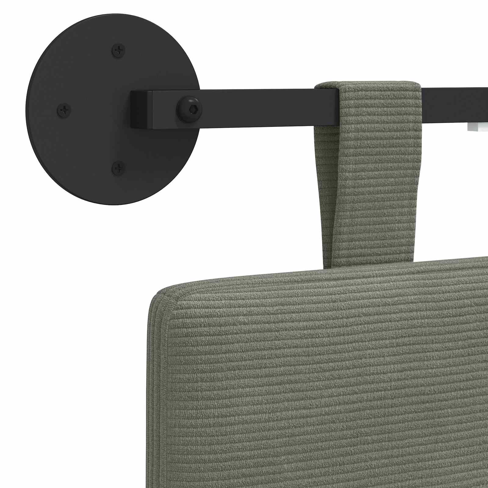 Hängendes Kopfteil Mit LED Licht Hellgrau Cordstoff