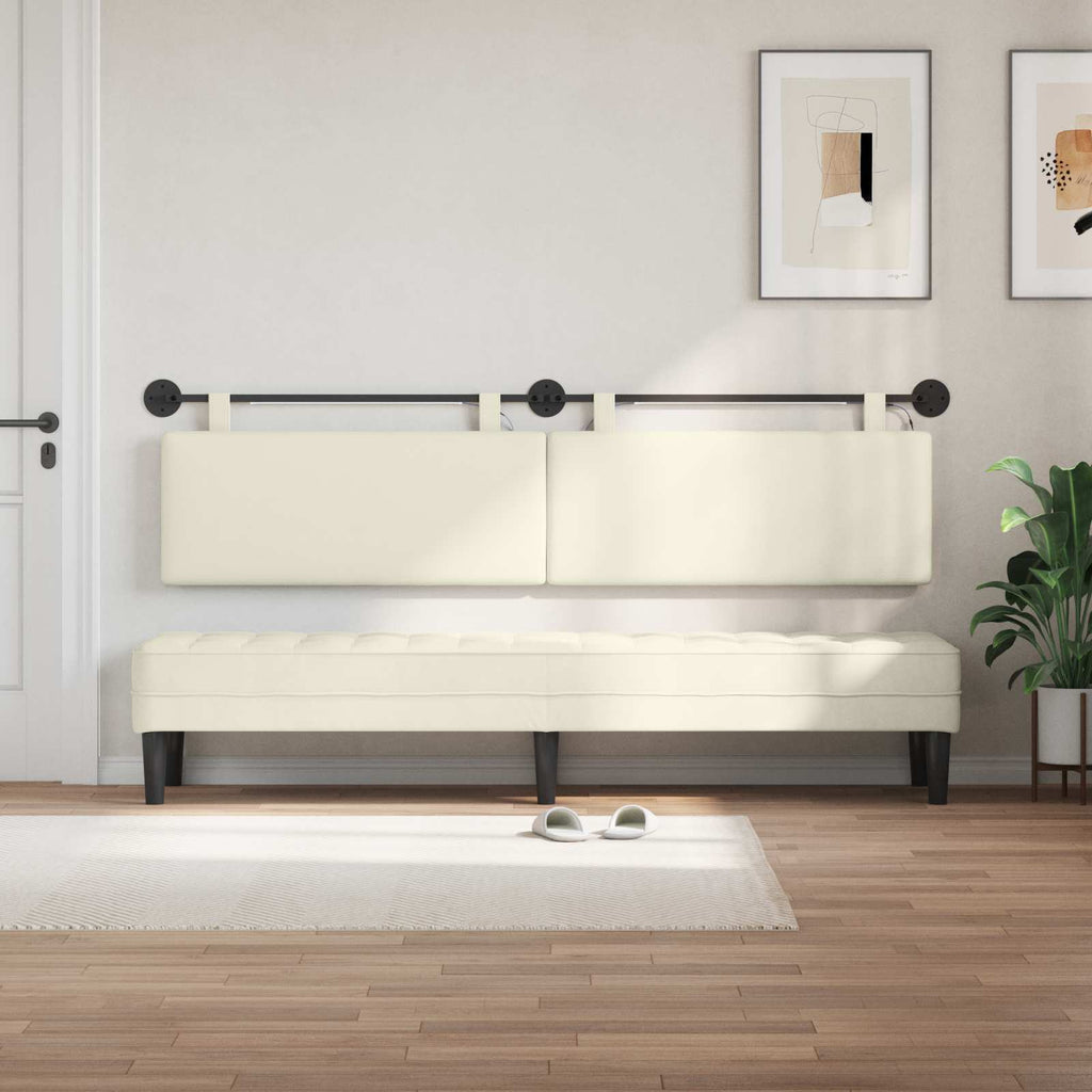 Hängendes Kopfteil Mit LED Licht Creme Cordstoff