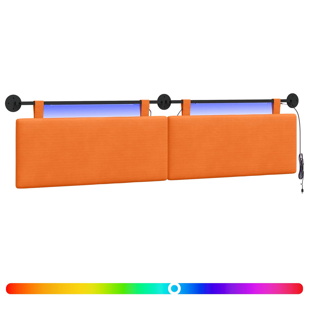Hängendes Kopfteil Mit LED Licht Orange Cordstoff