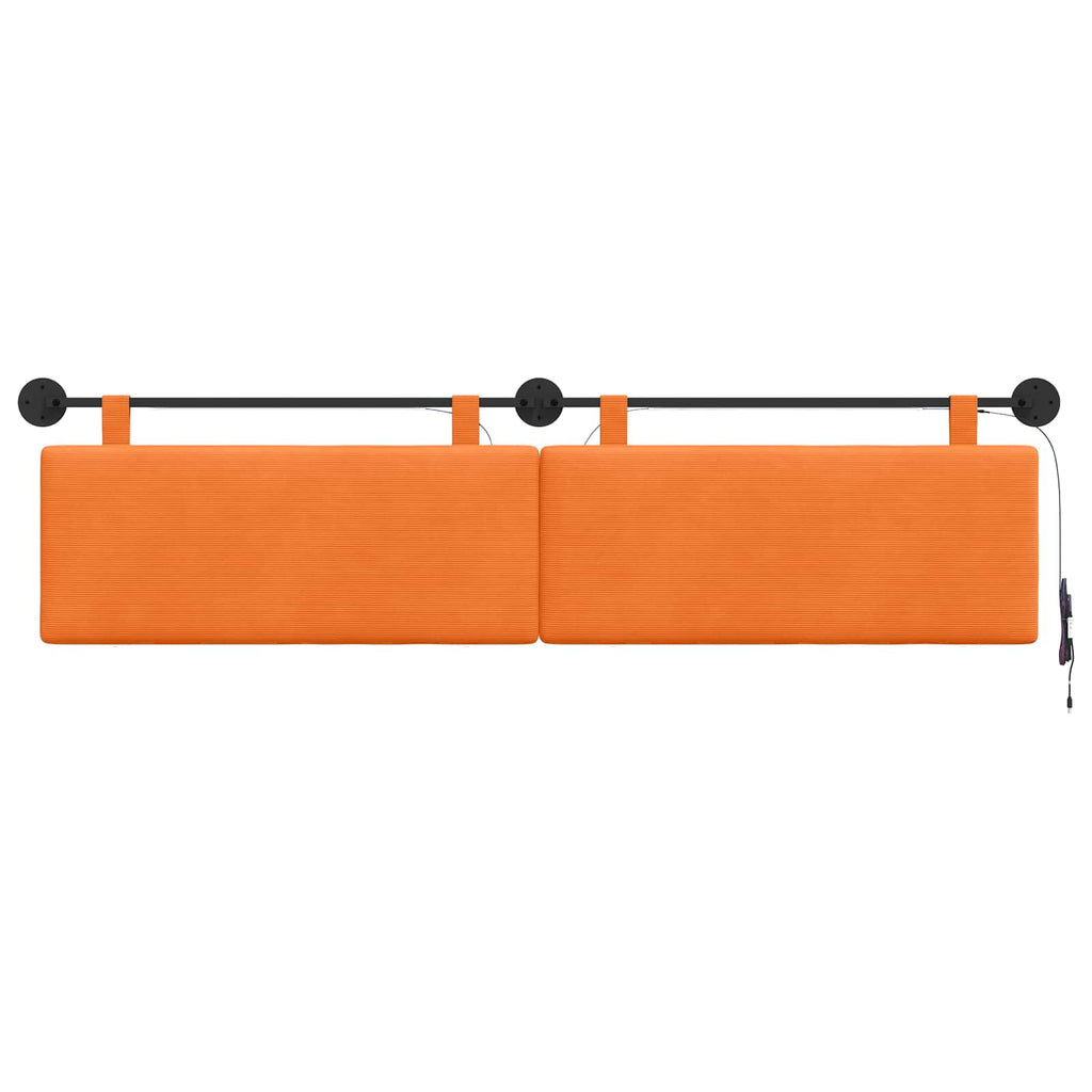 Hängendes Kopfteil Mit LED Licht Orange Cordstoff