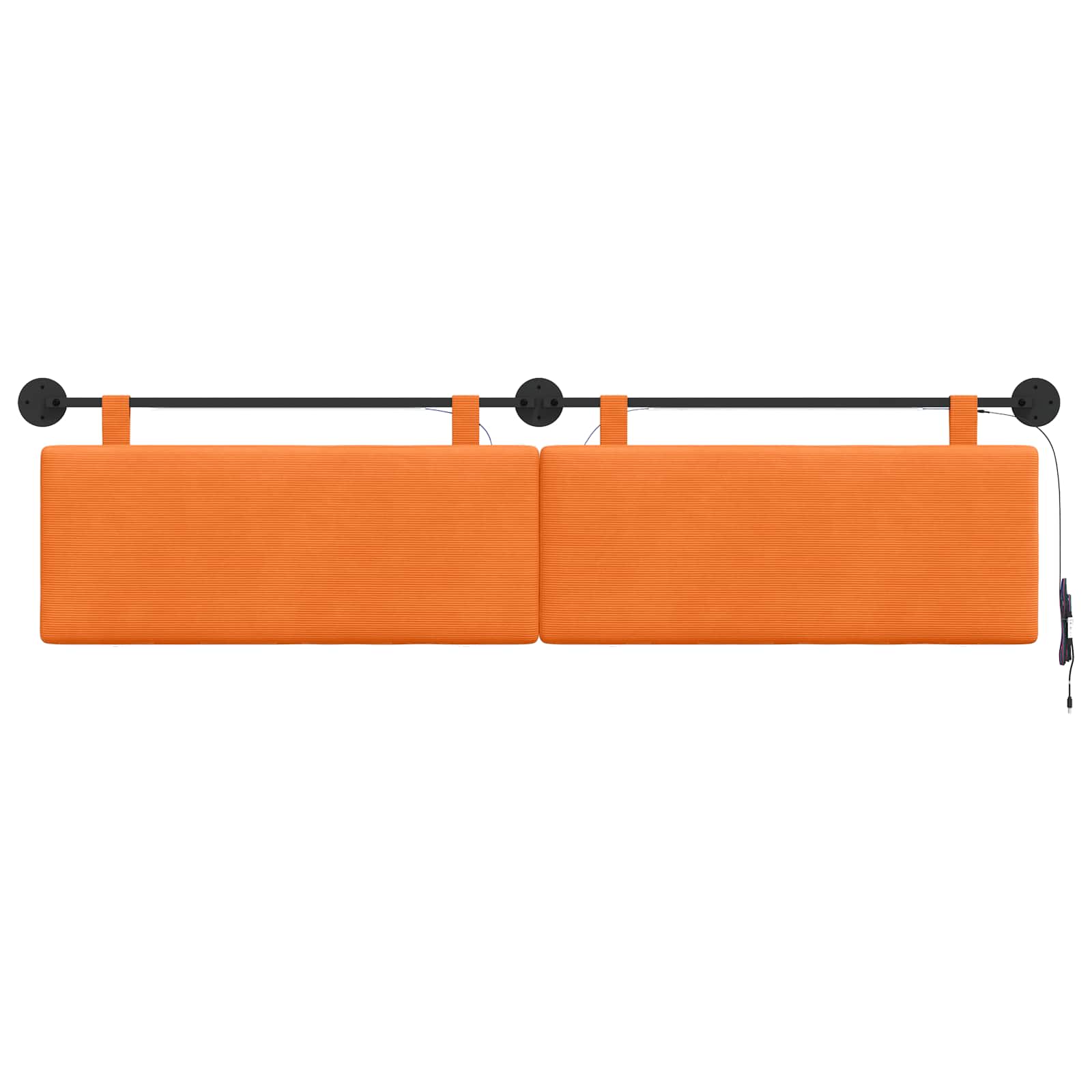 Hängendes Kopfteil Mit LED Licht Orange Cordstoff