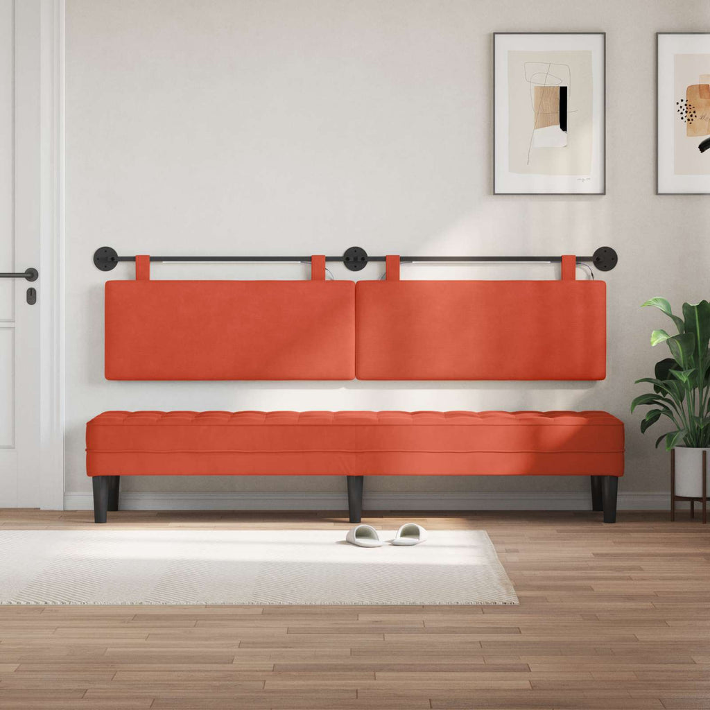 Hängendes Kopfteil Mit LED Licht Rot-Orange Cordstoff