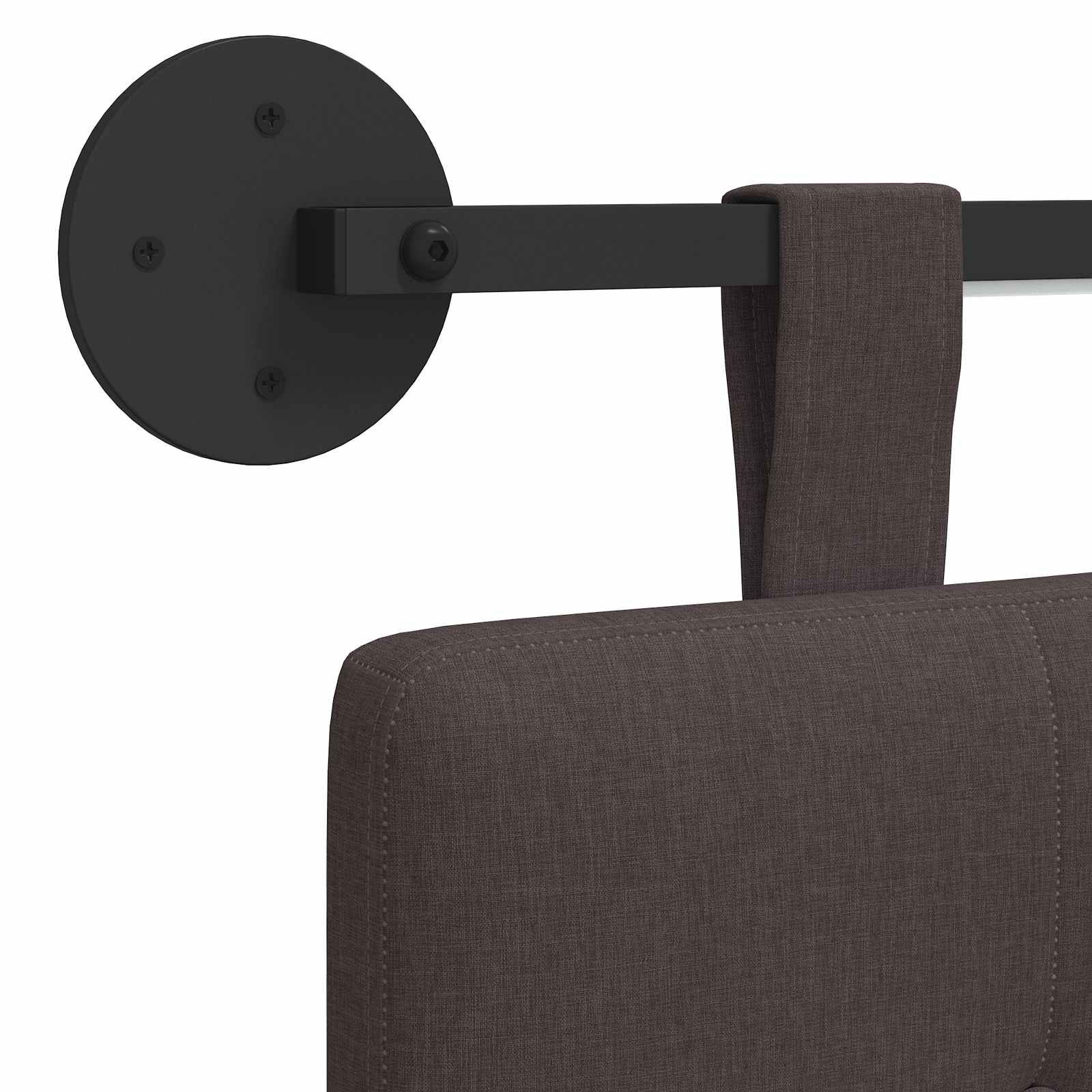 Hängendes Kopfteil Mit LED Licht Dunkelbraun Stoff